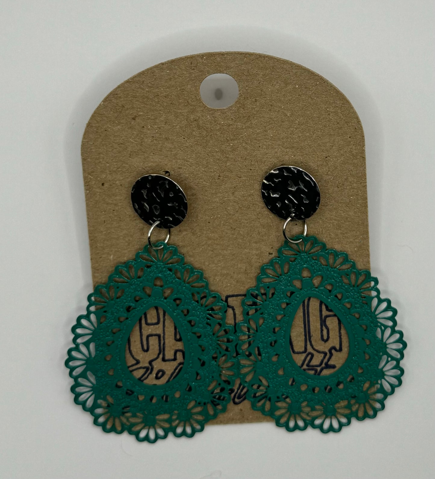 Green lacy earrings