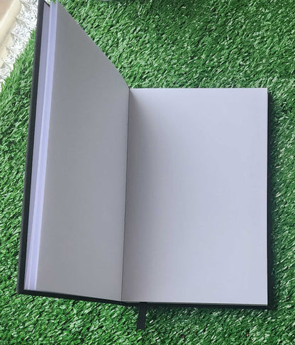 Black/Silver Leatherette Sketch Book with Unlined Notepad