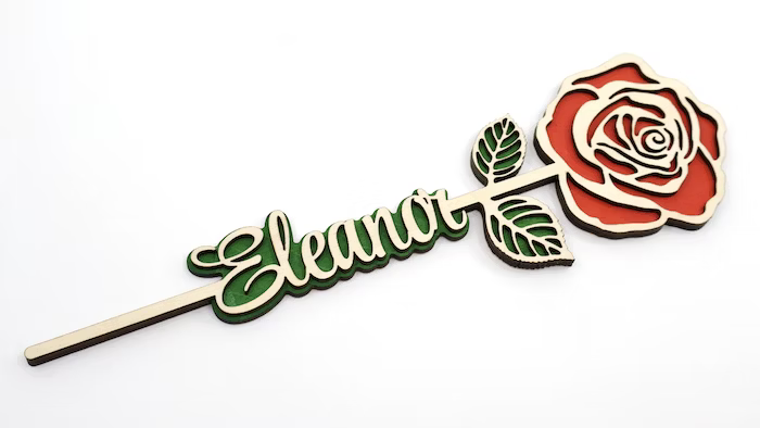 Wooden personalized flower